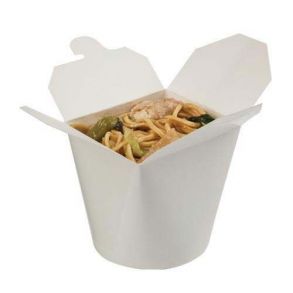 26oz White Leakproof Noodle Box